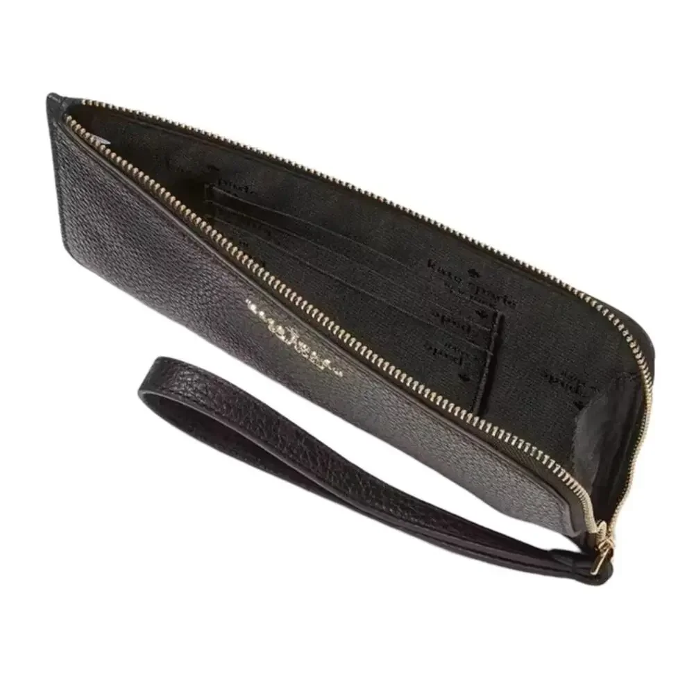 kate spade Lucy Medium L-zip Wristlet - Black Retail $139